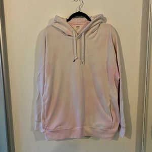 Pink and White Tie Dyed Uniqlo Hoodie